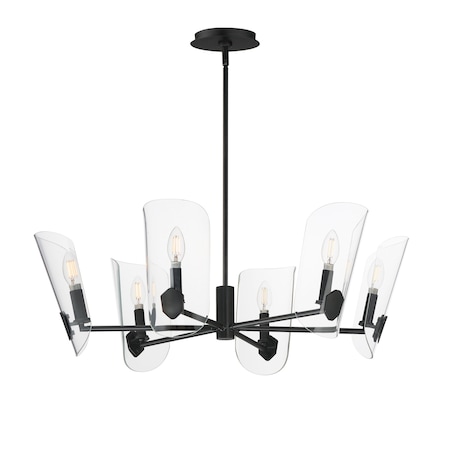 Maxim Lighting Armory 6-Light Chandelier, Black 32356CLBK
